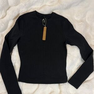 SKIMS Black Long Sleeve Tee